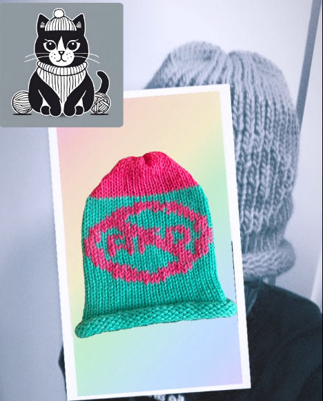 Handgestrickte Solidarität – Mütze mit durchgestrichenem AFD Logo - AyWool