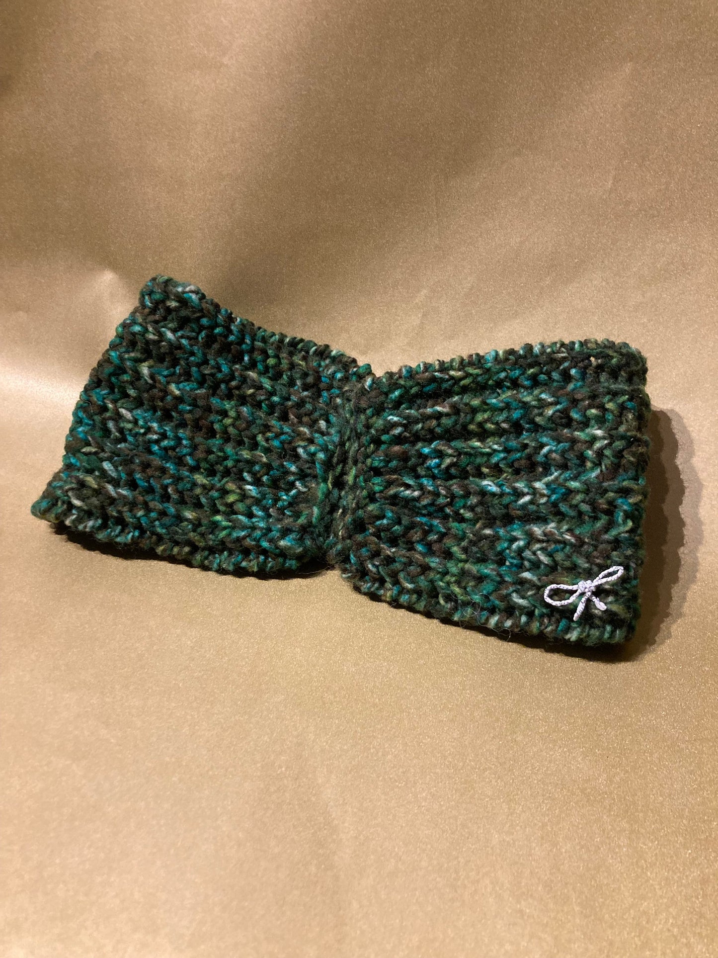 Handgestricktes Stirnband aus 100% Merino Schurwolle in Smaragdgrün - AyWool