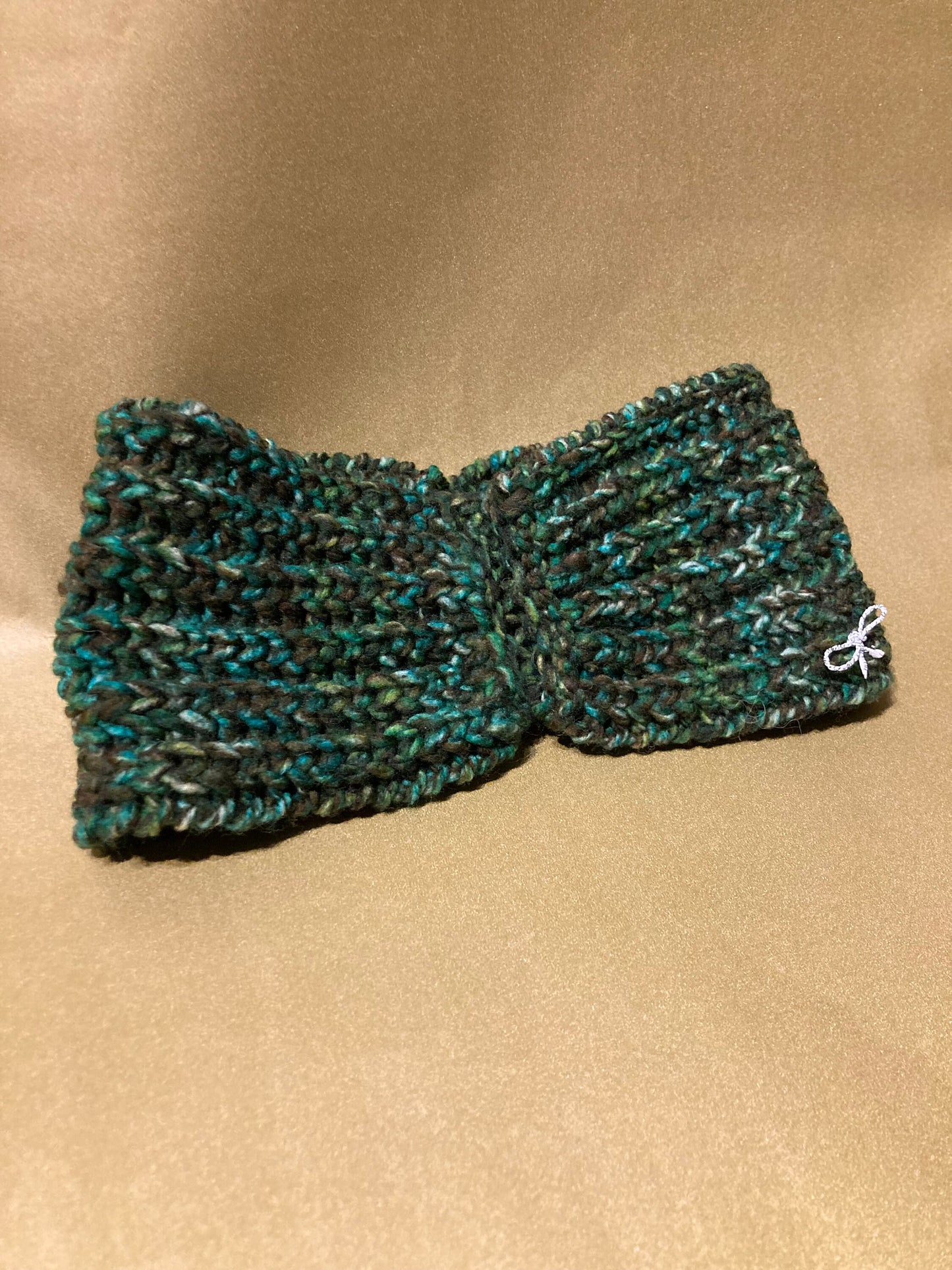 Handgestricktes Stirnband aus 100% Merino Schurwolle in Smaragdgrün - AyWool